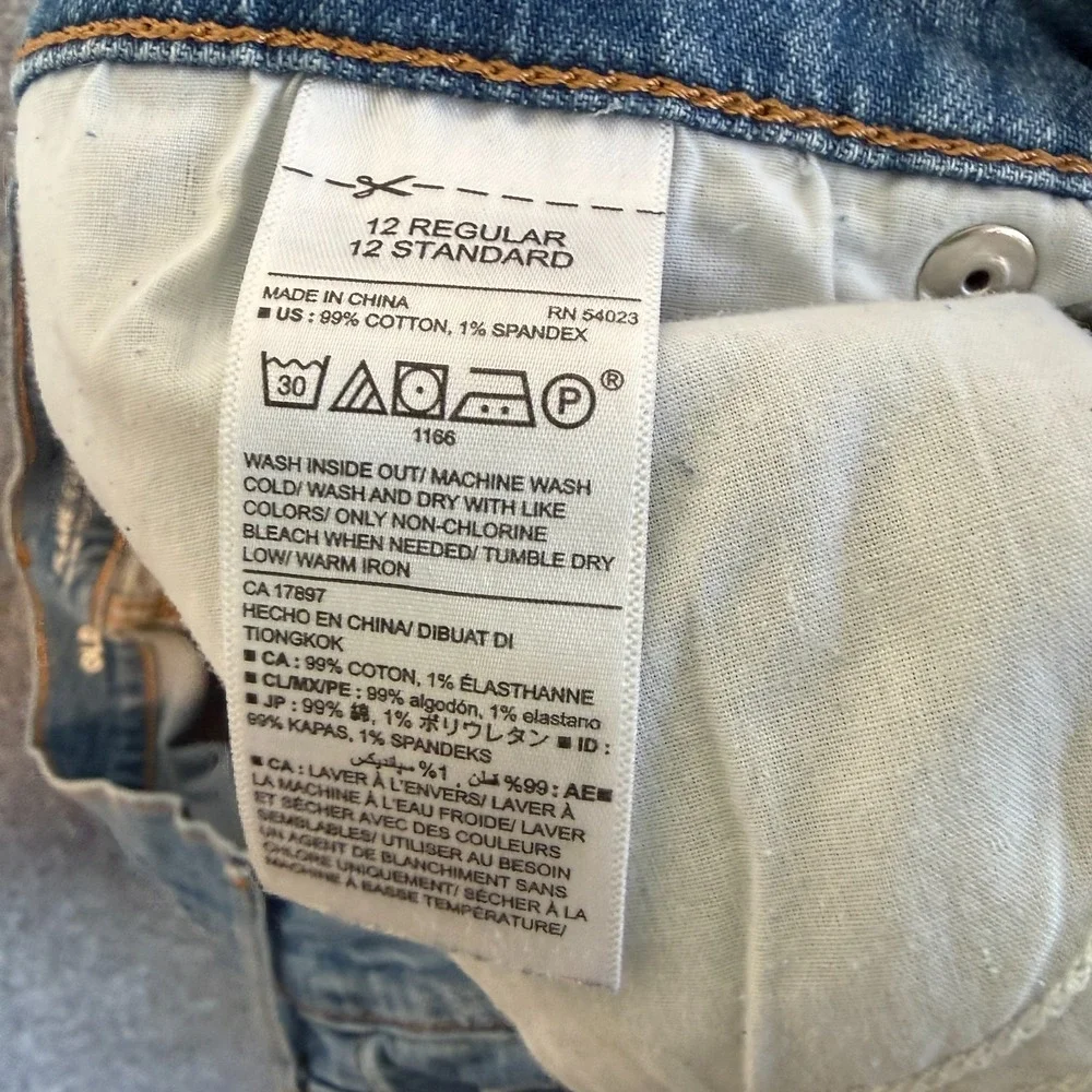 Old Navy Pants Womens 12 Blue Flare‎ Mid Rise Frayed Hem Casual Plus Size Denim